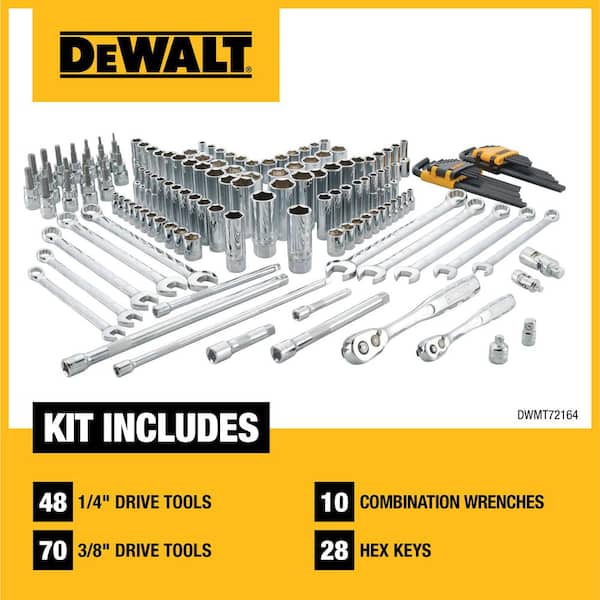 DEWALT Socket Set， 1/4-inch ＆ 3/8-inch Drive， Standard and