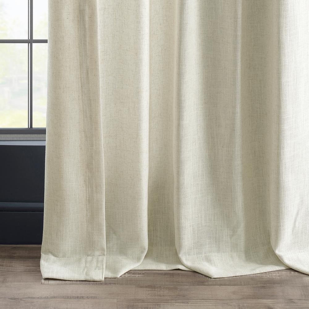 Off-White Light-Filtering Linen Blend Drape Panel