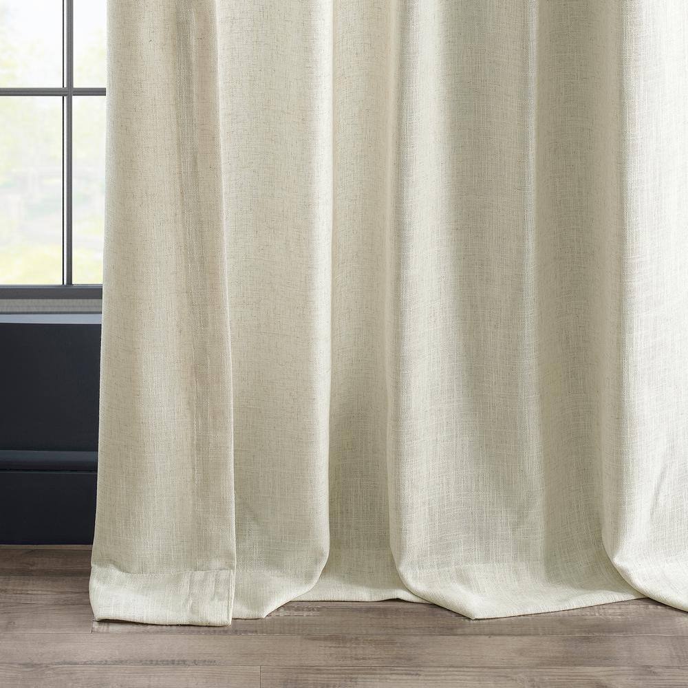 Barley Light-Filtering Faux Linen 96" Window Curtain Panel