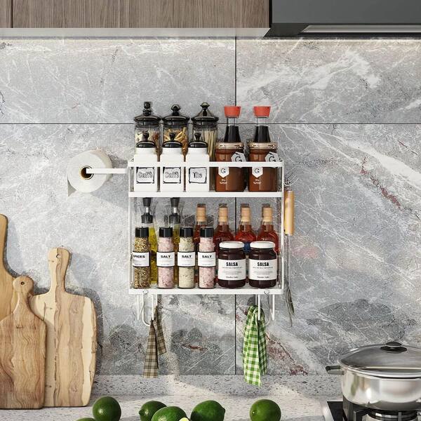 Two-Tier Metal Shelves Over The Toilet Storage Shelf Bathroom