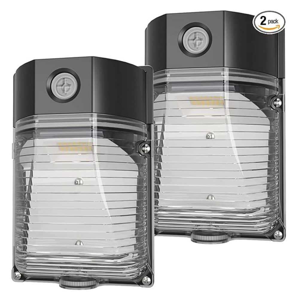 30-Watt Equivalent Integrated LED Black Dusk to Dawn Wall Pack Light, 5000K Waterproof with Photocell for Home, 2-Pack price history on PriceWatchPro