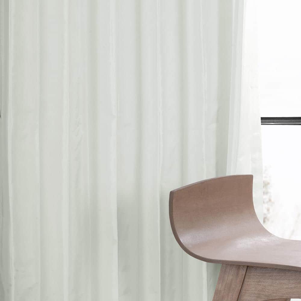 Eggshell Faux Silk Blackout Curtain Panel - 50 x 84 Inch