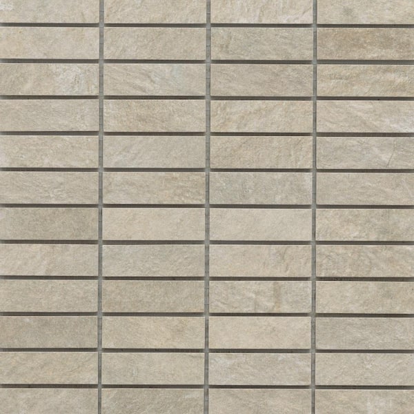 EMSER TILE Brava Ivory 13.11 in. x 13.11 in. Geometric Matte Porcelain Mosaic Tile (1.194 sq. ft./Each)