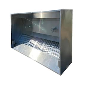 4 ft. W. Ducted Commercial Kitchen Range Hood in Stainless Steel without Fan