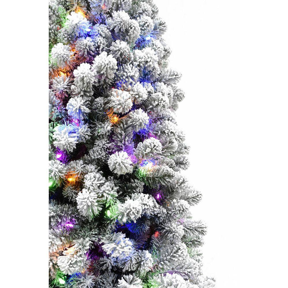 6.5-Foot Snowy Silverton Fir Christmas Tree with Multicolor LED Lights