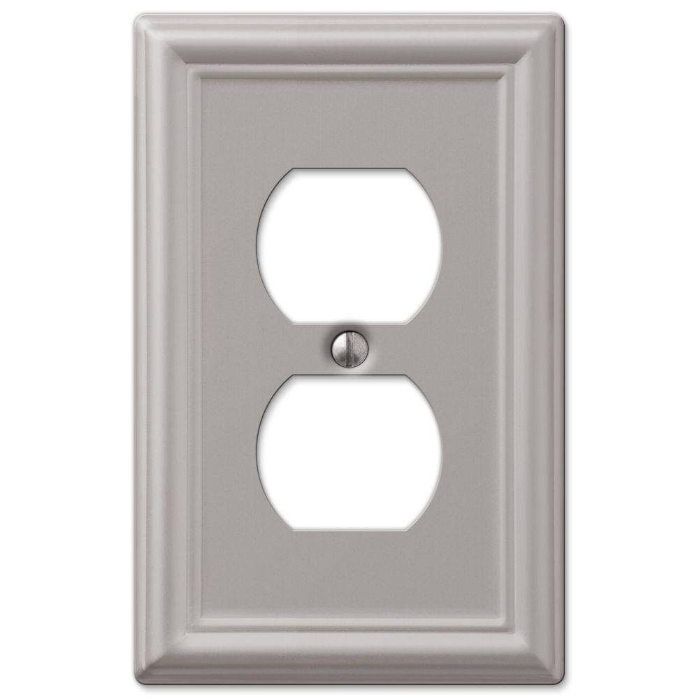 Hampton Bay Ascher 1Gang Duplex Steel Wall Plate Brushed Nickel (4