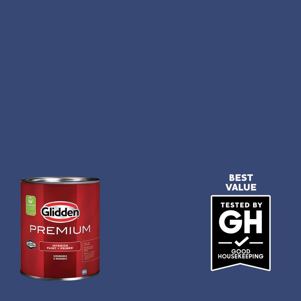 Glidden Premium 1 qt. PPG1166-7 Daring Indigo Satin Interior Latex