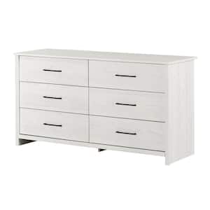 Fernley, White Pine 6-Drawer 59.25 in. Chest of Drawers