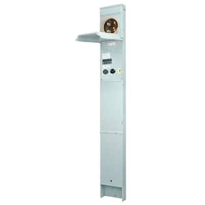 Metered RV Earth Burial Pedestal with 50 Amp and 30 Amp RV Receptacles and 20 Amp GFCI Receptacle