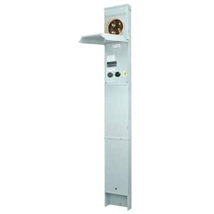 100A Metered RV Earth Burial Pedestal 5 Spaces with 50 Amp and 30 Amp RV Receptacles and 20 Amp GFCI Receptacle