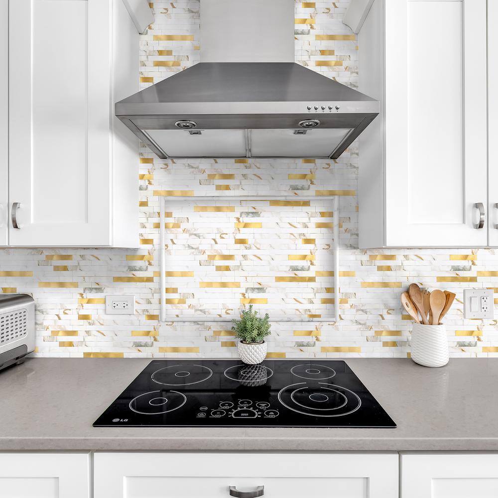 Cala Golden White and Gold PVC Wall Mural Tile