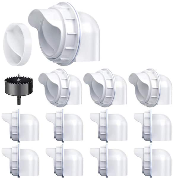 KIWDZFU 4.65 in. Automatic Chicken Feeder Kit No Waste 12 Ports with Stopper Drill Bit Weatherproof Reusable