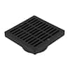 NDS 6 in. Plastic Square Drainage Grate with Adapter in Black 640 - The ...