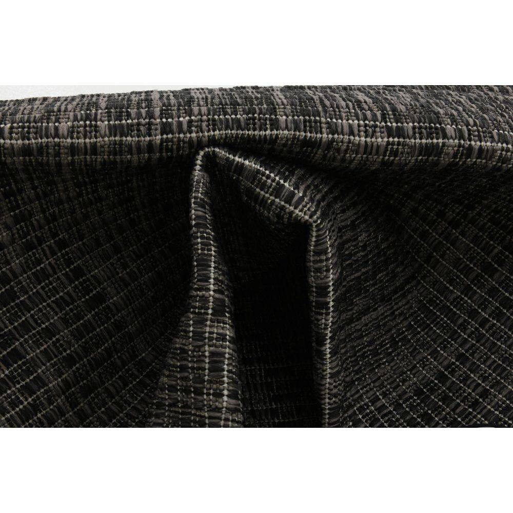 Black Flatweave Outdoor Runner Rug, 2' x 6', Synthetic