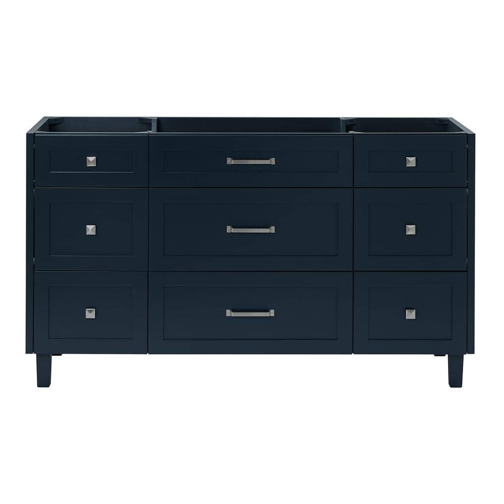Monroe 60" Midnight Blue Freestanding Single Vanity Base