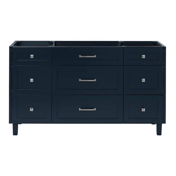 ARIEL Monroe 60 in. W x 21.5 in. D x 34.5 in. H Bath Vanity Cabinet without Top in Midnight Blue