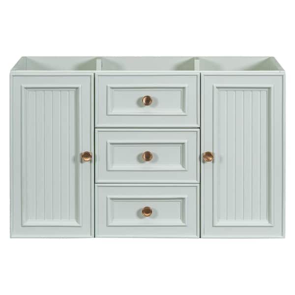 JUJABU 30 in. Bath Vanity Cabinet without Top with Doors and Drawers in Green