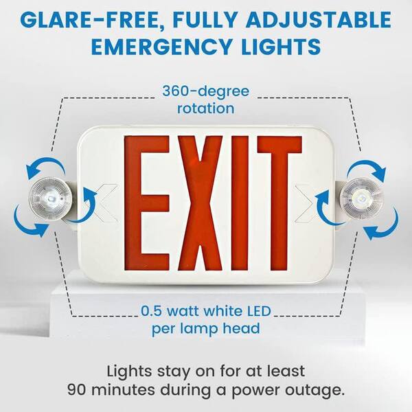 CIATA 75-Watt Equivalent Integrated LED Emergency Lights with 3.6-Volt  Battery Backup (2-Pack) 60418L - The Home Depot