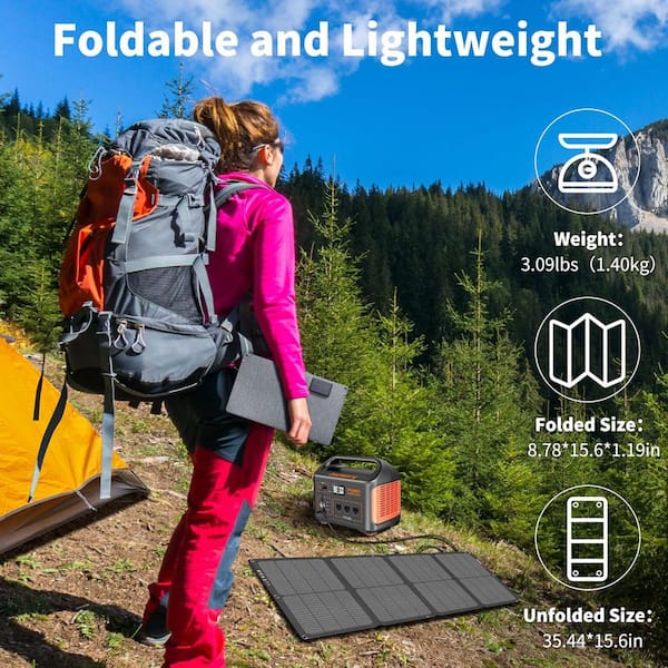 40W Foldable Solar Panel Charger USB Outputs For Phones Power Bank Tablet Hiking