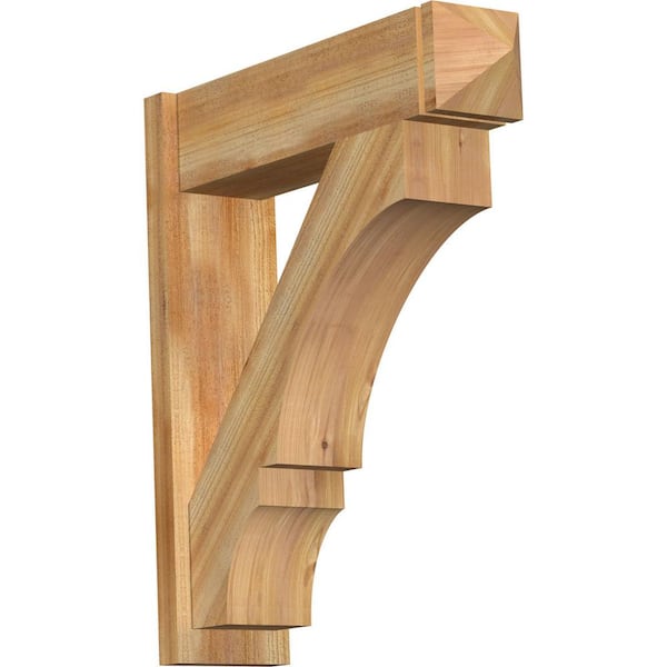 Ekena Millwork 8 in. x 34 in. x 30 in. Balboa Arts and Crafts Rough Sawn Western Red Cedar Outlooker