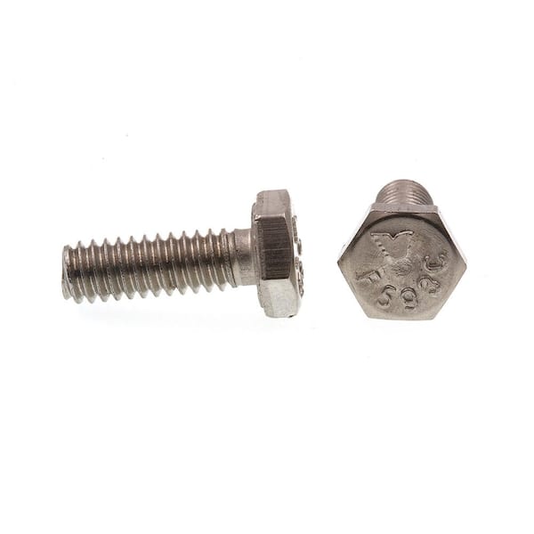 Prime-Line 1/4 in.-20 x 3/4 in. Grade 304 Stainless Steel Hex Bolts (100-Pack)  9058253 The Home Depot