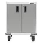 Premier Series Pre-Assembled Steel Freestanding Garage Cabinet in White with Casters (28 in. W x 35 in. H x 25 in. D)