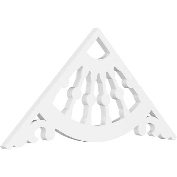 Ekena Millwork 1 in. x 36 in. x 16-1/2 in. (11/12) Pitch Wagon Wheel Gable Pediment Architectural Grade PVC Moulding