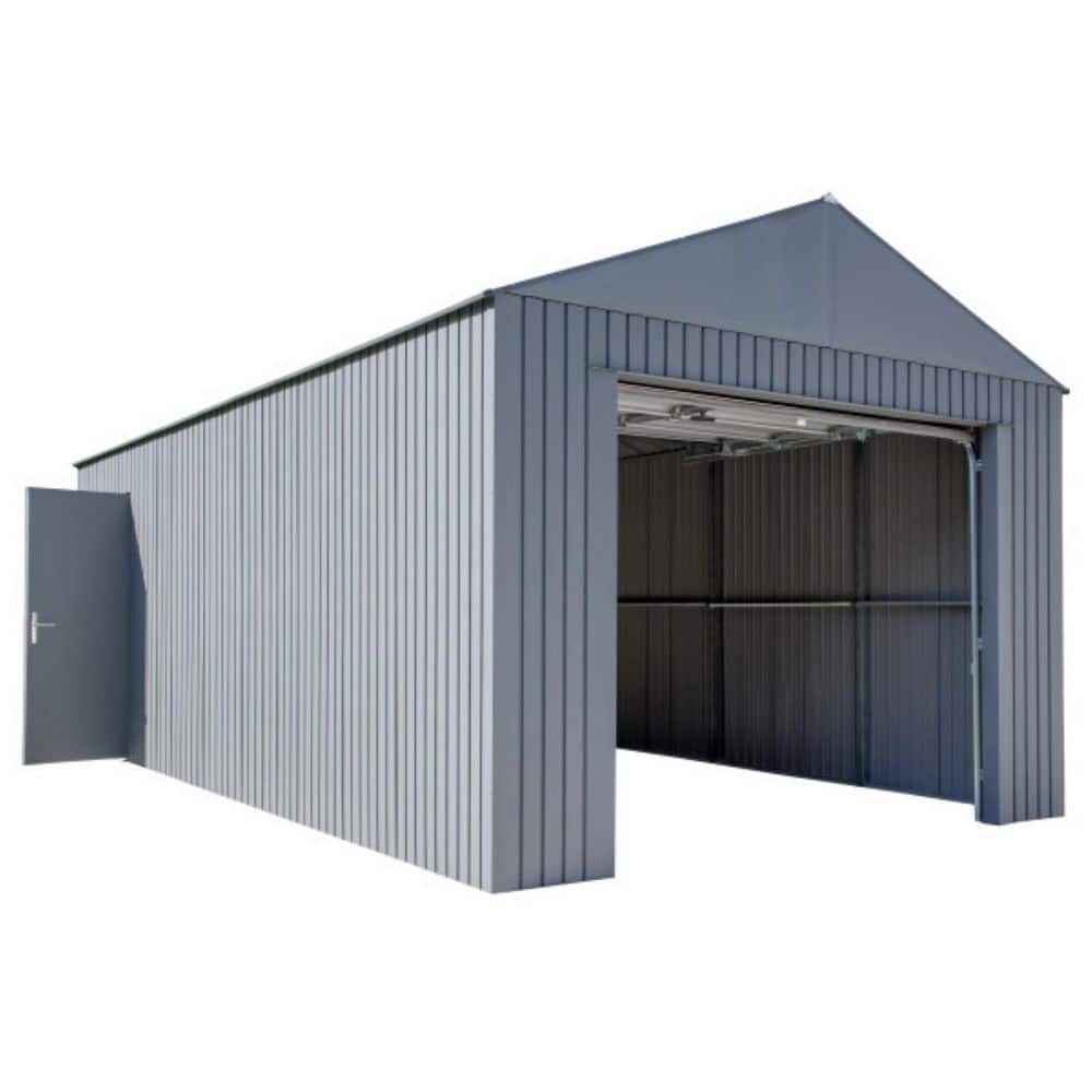 Everest Charcoal Steel Garage Kit with Roll-Up Door