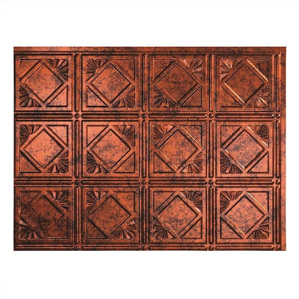 Fasade 18.25 in. x 24.25 in. Moonstone Copper Traditional Style # 4 PVC Decorative Backsplash Panel