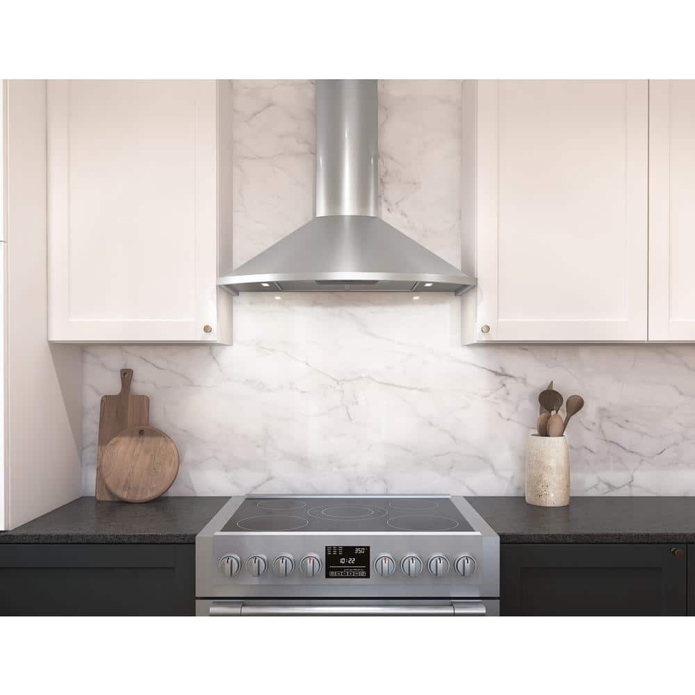 Savona 36" Stainless Steel Wall Mounted Range Hood with LED Lights