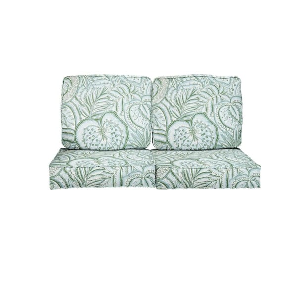 SORRA HOME 27 in. x 23 in. Sunbrella Sensibility Spring Deep Seating Indoor/Outdoor Loveseat Cushion
