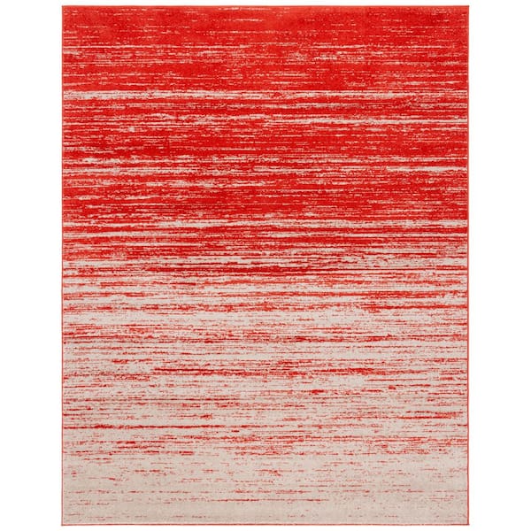 SAFAVIEH Adirondack Orange/Gray 9 ft. x 12 ft. Solid Color Striped Area Rug