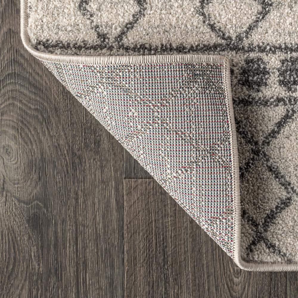 Vintage Moroccan Inspired Easy-Care Gray & Ivory Area Rug