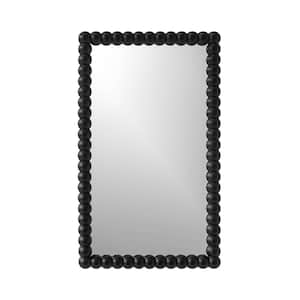 18 in. x 30 in. Denise, Black Wood Large Beaded Decorative Mirror