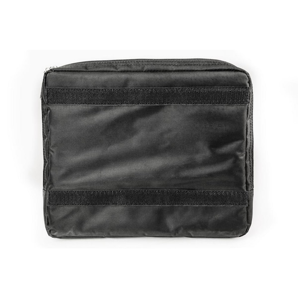 Bag, Vinyl, top zipper, w/hang loop, 8.5 x 8 x 2.5 - black