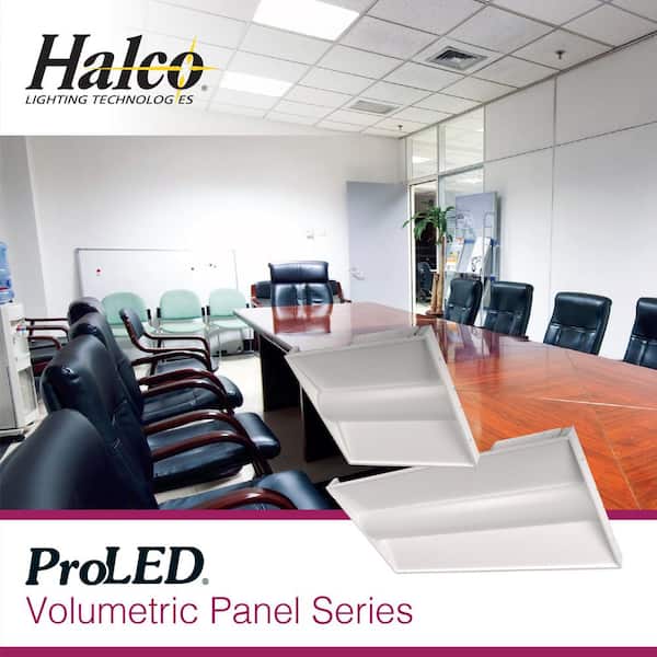 HALCO LIGHTING TECHNOLOGIES 2 ft. x 2 ft. 64-Watt Equivalent Volumetric Panel Integrated LED White Luminaire Troffer Daylight
