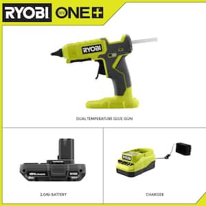 ONE+ 18V Cordless Dual Temperature Glue Gun with 2.0 Ah Battery and Charger
