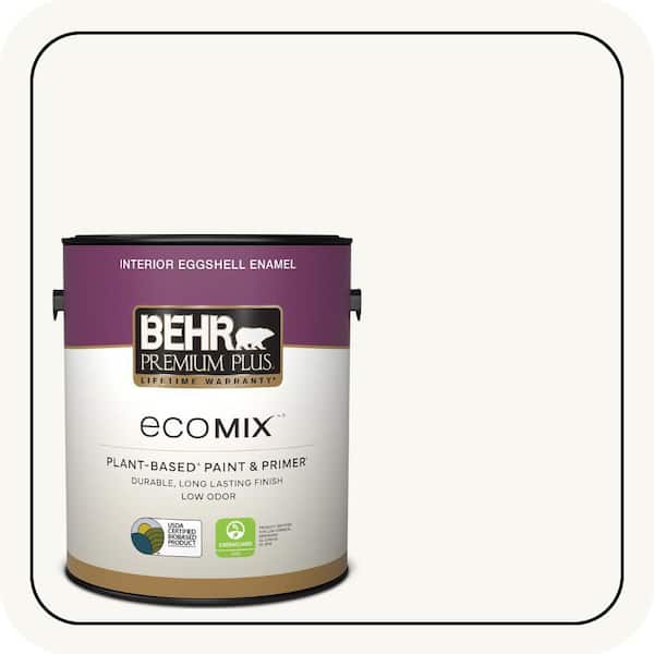1 gal. #PPU18-06 Ultra Pure White Eggshell Enamel EcoMix Plant-Based Interior Paint & Primer