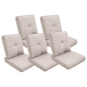 ArcoBay 22 in. x 25 in. x 4 in. 10-Piece Deep Seating Outdoor Lounge Chair Replacement Cushion Set in Beige