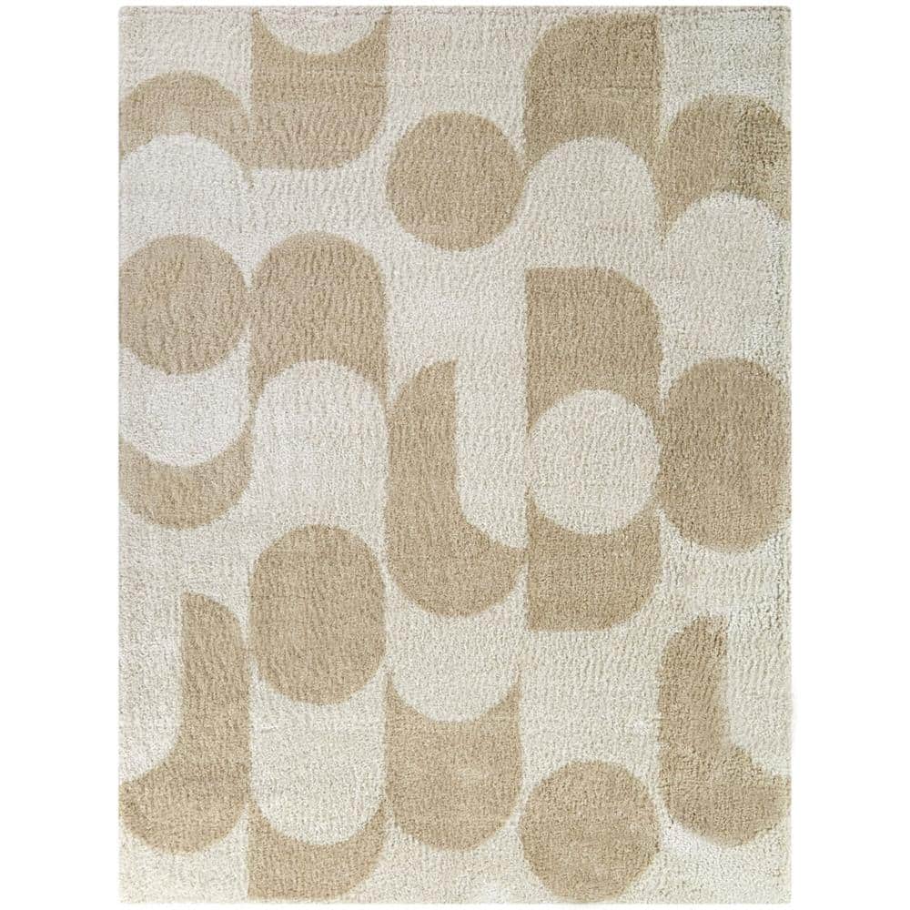 Cesaire Beige 5 ft. x 7 ft. Geometric Area Rug price history on PriceWatchPro