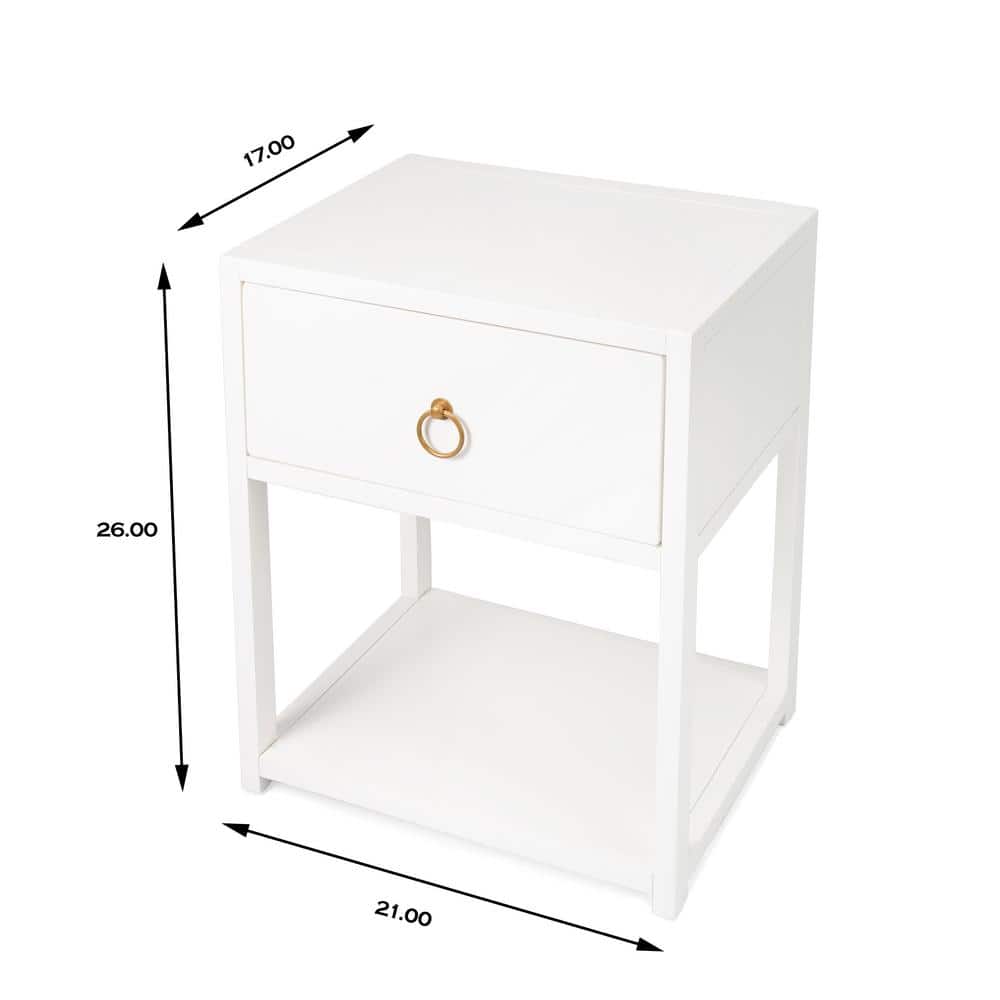 Lark Navy Blue Rectangular End Table with Gold Metallic Hardware