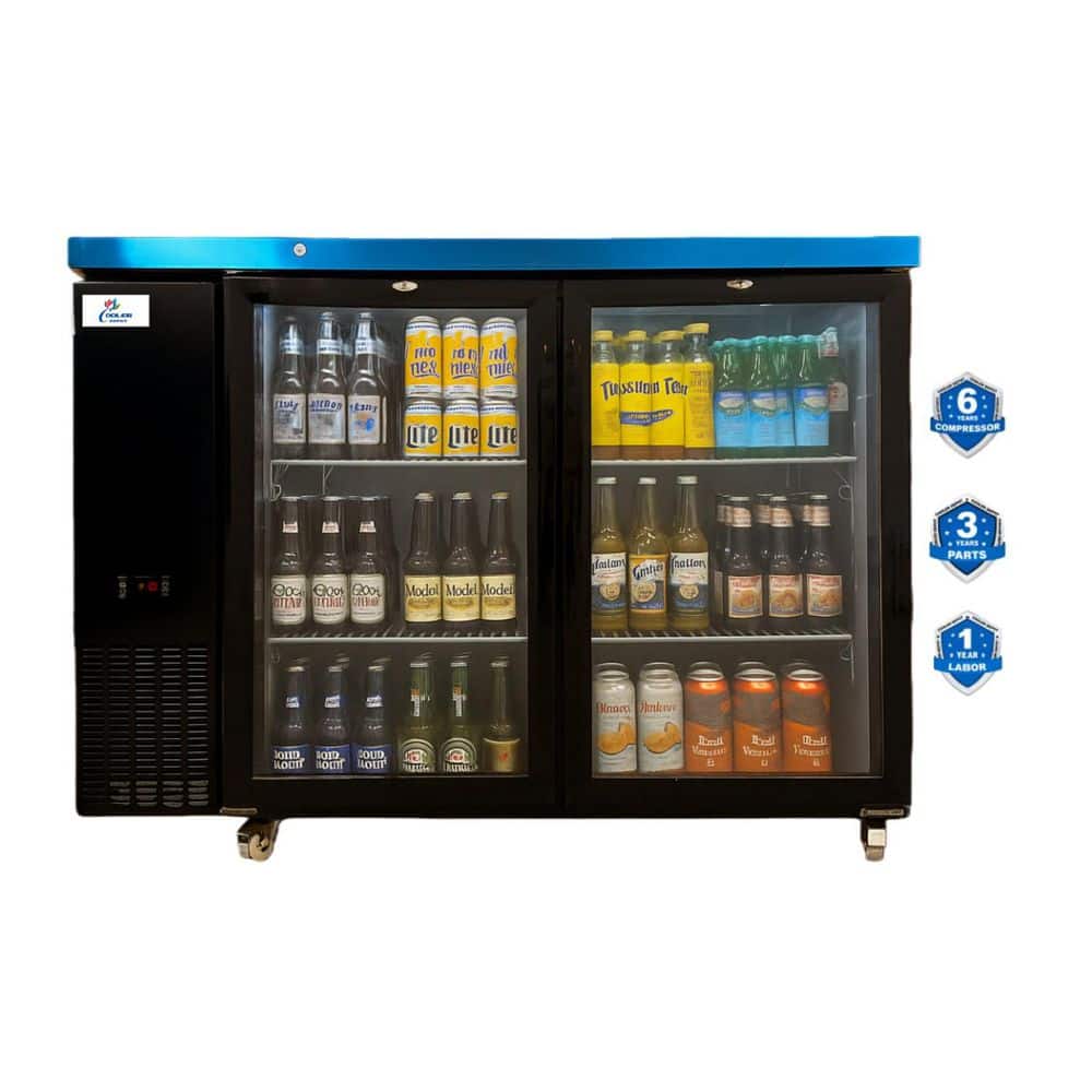 48 in. W 11.23 cu. ft. Commercial Under Back Bar Cooler Refrigerator with Glass Doors in Black price history on PriceWatchPro