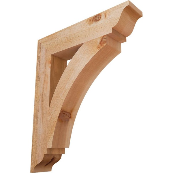 Ekena Millwork 4 in. x 24 in. x 20 in. Western Red Cedar Thorton Traditional Rough Sawn Bracket