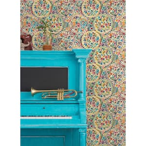 Multi Camille Vinyl Peel and Stick Removable Wallpaper
