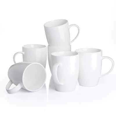 Set 4 Italian Cafe White Porcelain 7.5oz Square Coffee Cappuccino Cups w Saucers 