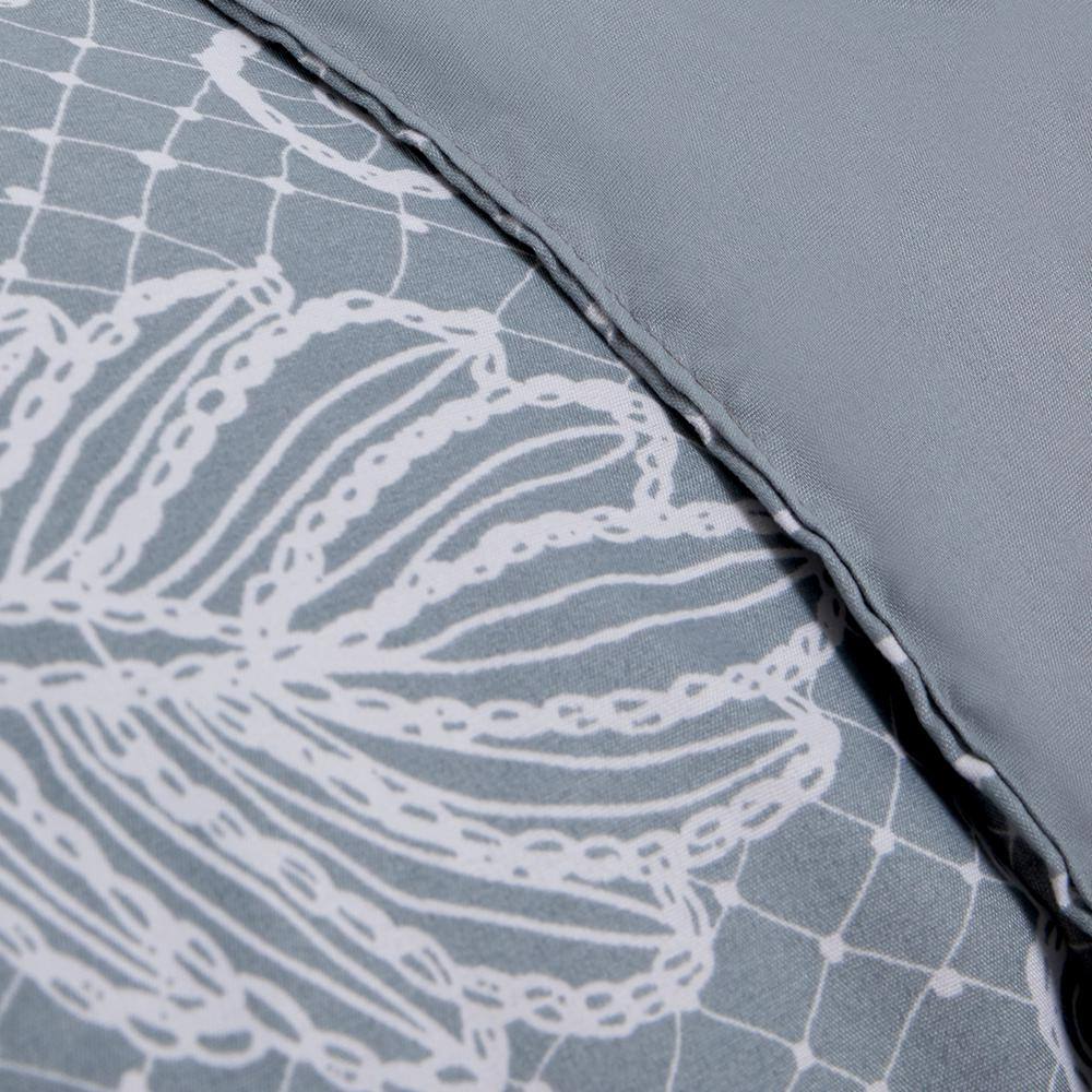 Gray Floral Twin Microfiber Reversible Bed in a Bag Set
