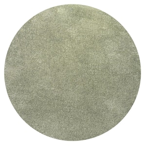 Haze Solid Low-Pile Green 4 ft. Round Area Rug