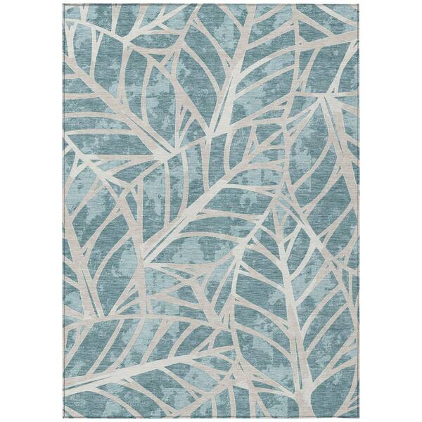 Chantille Machine Washable Indoor/Outdoor Abstract ACN2866 Teal 5 ft. x 7 ft. 6 in. Area Rug