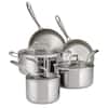 Tramontina 8 Piece Tri-Ply Clad Stainless Steel Cookware Set with Glass Lids 80116/1010DS