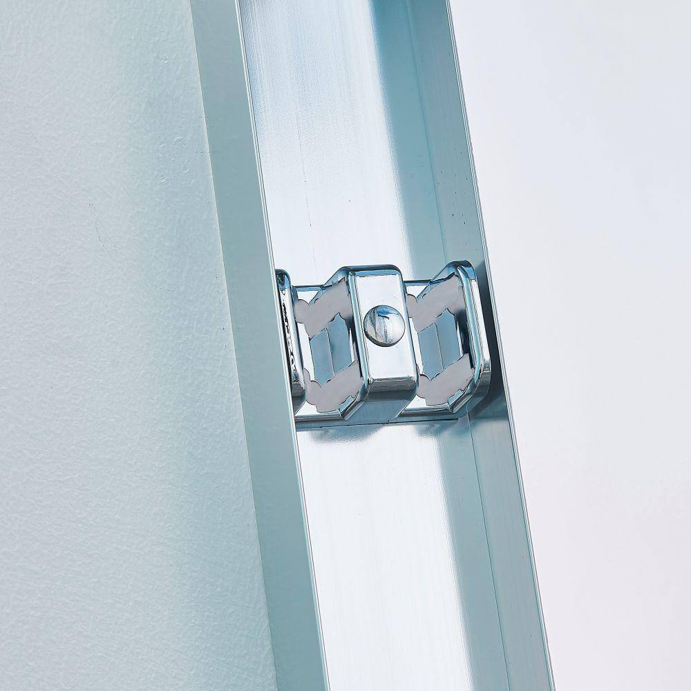 Chrome Aluminum Double Sliding Shower Door with Clear Tempered Glass